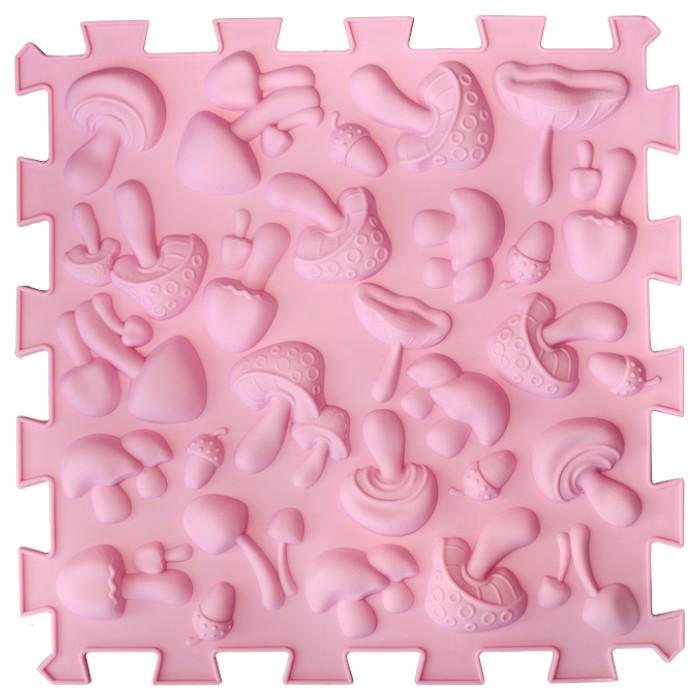 Розвиваючий килимок масажний Пазл Грибочки 1 елемент Рожевий (RO963300) - фото 2 Розвиваючий килимок масажний Пазл Грибочки 1 елемент Рожевий (RO963300) - фото 2