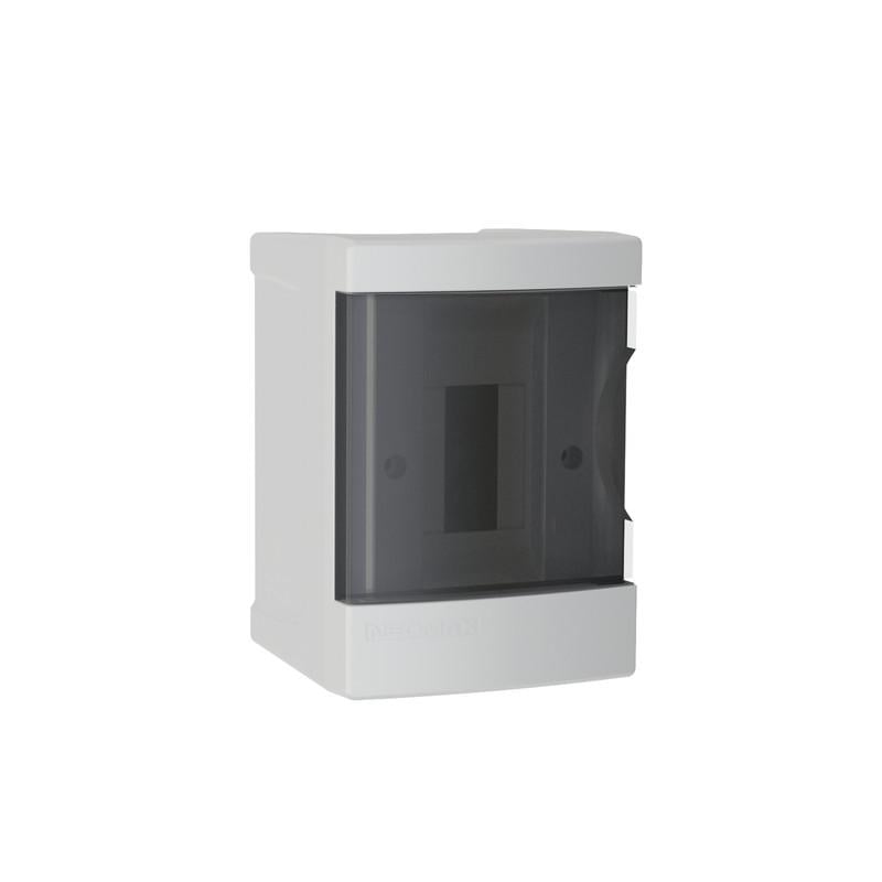 Розподільчий щит Neomax 2 модуля пластик 140x100x95 мм навісний прозорі двері (NX4302) Розподільчий щит Neomax 2 модуля пластик 140x100x95 мм навісний прозорі двері (NX4302)