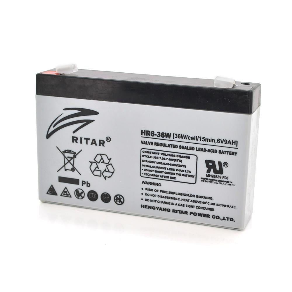 Батарея акумуляторна AGM RITAR HR6-36W Gray Case 6V 9.0Ah