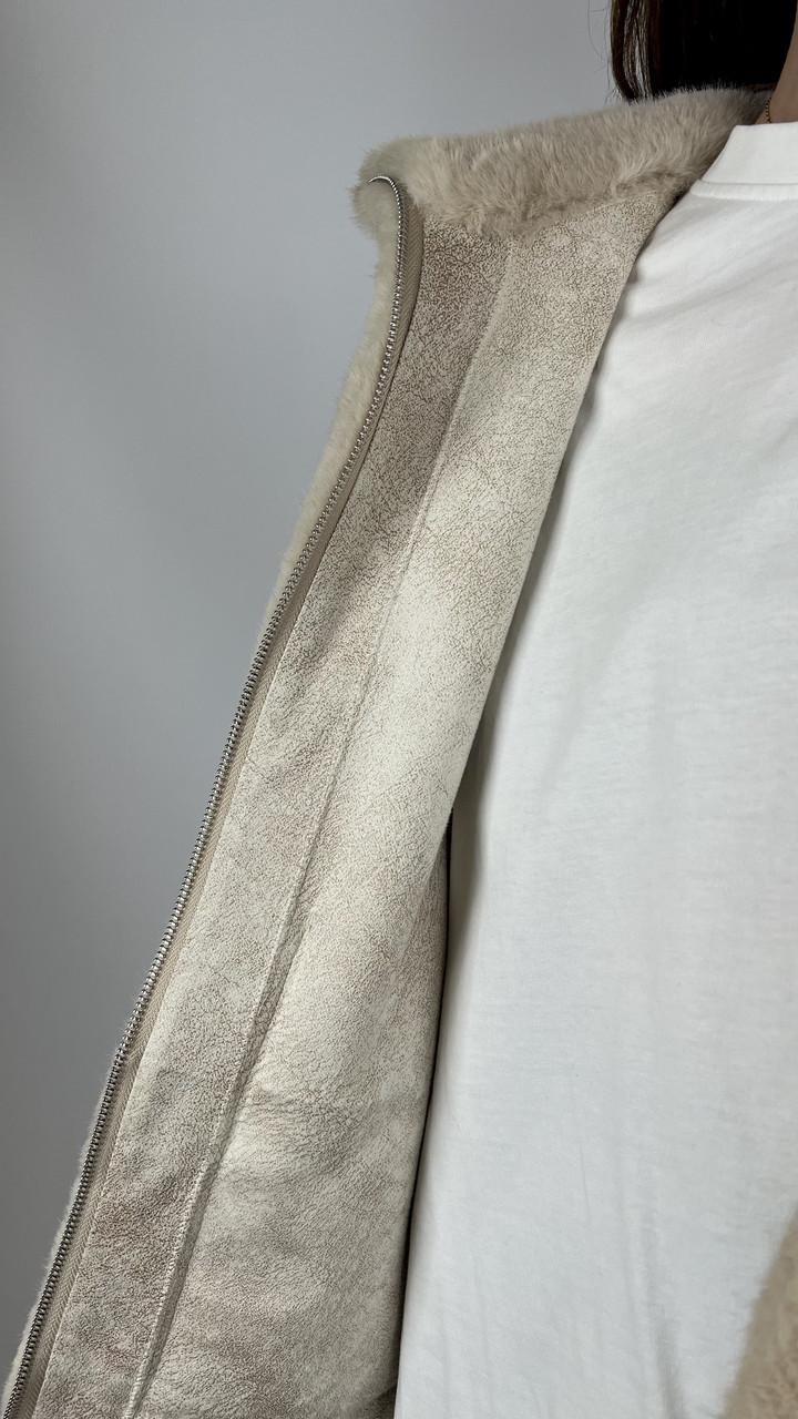 Шуба женская из эко-меха 005-1-01 M Черный - фото 8