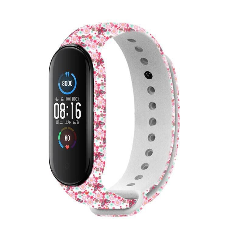 Ремешок MRK для фитнес браслета Xiaomi Mi Band 6/5 силиконовый Rose gold (50)
