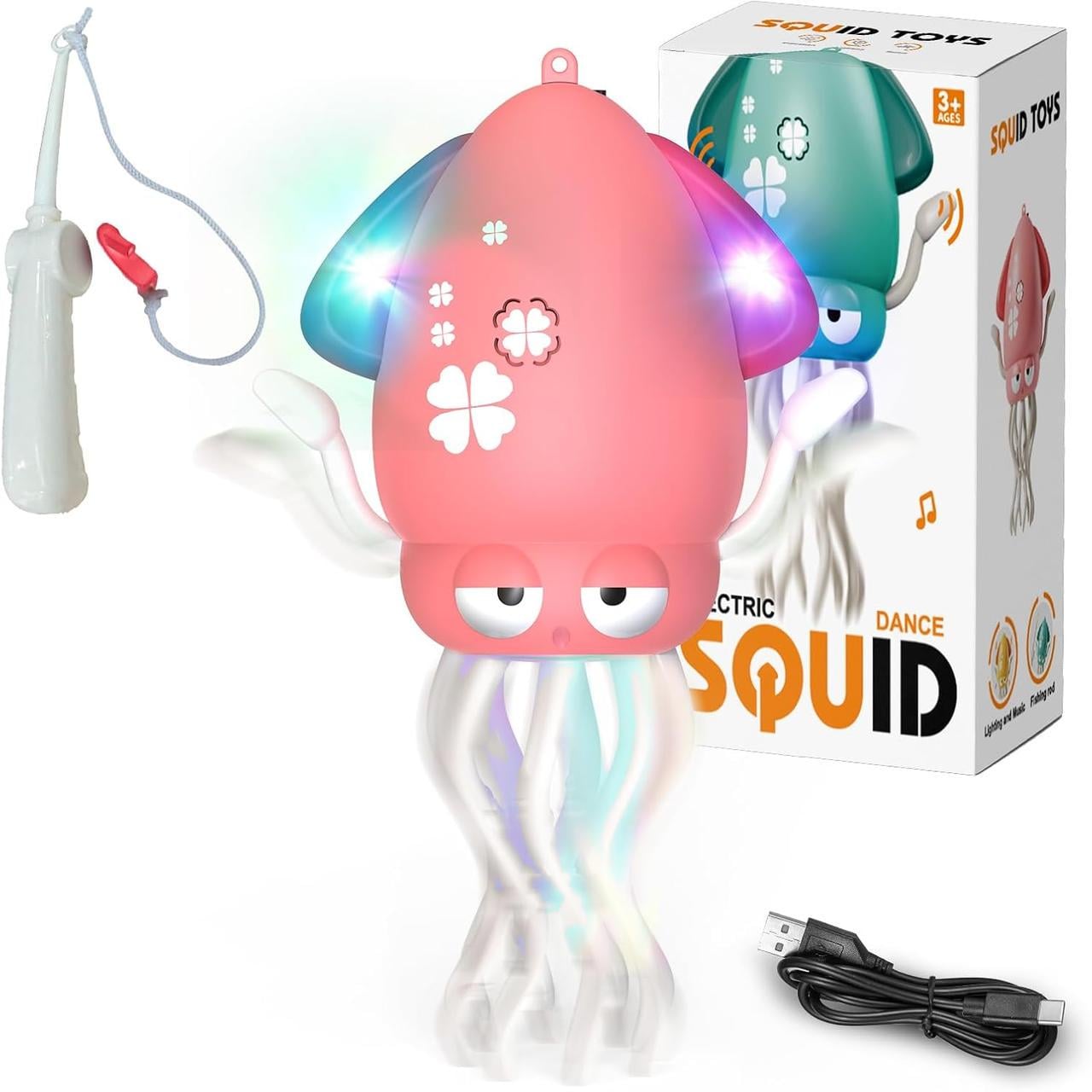 Игрушка электронная танцующий осьминог с музыкой светом и USB зарядкой Розовый Игрушка электронная танцующий осьминог с музыкой светом и USB зарядкой Розовый