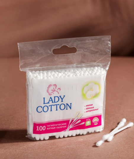 Ватні косметичні палички Lady Cotton 100 шт. (2139827514)