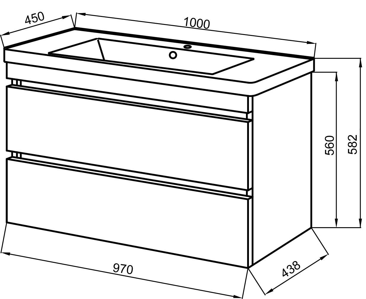 Тумба ЮВВИС Монако ТП-2 100 см с умывальником Vesta (14642412) - фото 3