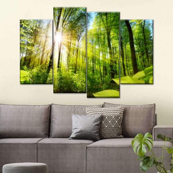 Модульная картина KIL Art Летний рассвет из четырех частей 129x90 см (M4_L_20)
