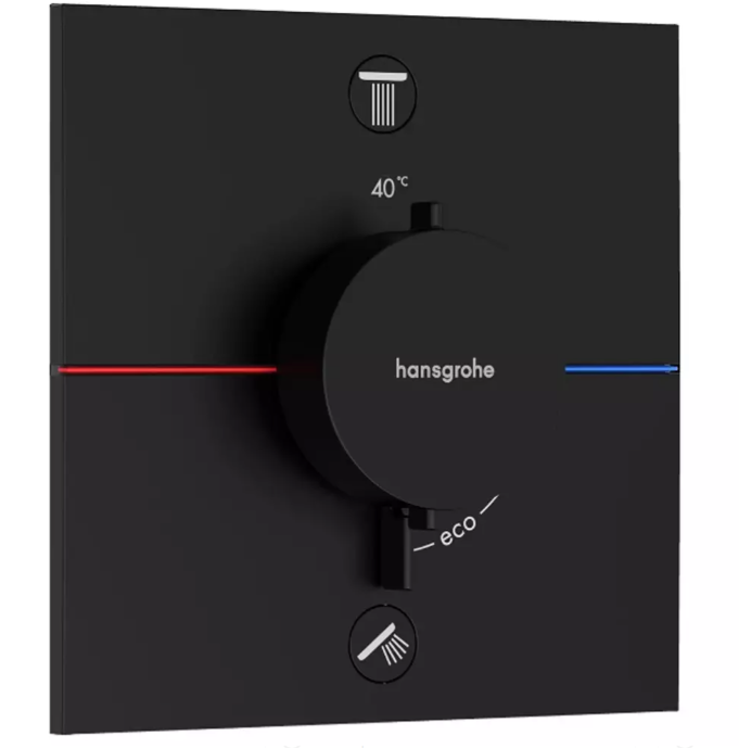Смеситель скрытого монтажа для душа Hansgrohe Showerselect Comfort E 15572670 с термостатом наружная часть Черный матовый (539540)