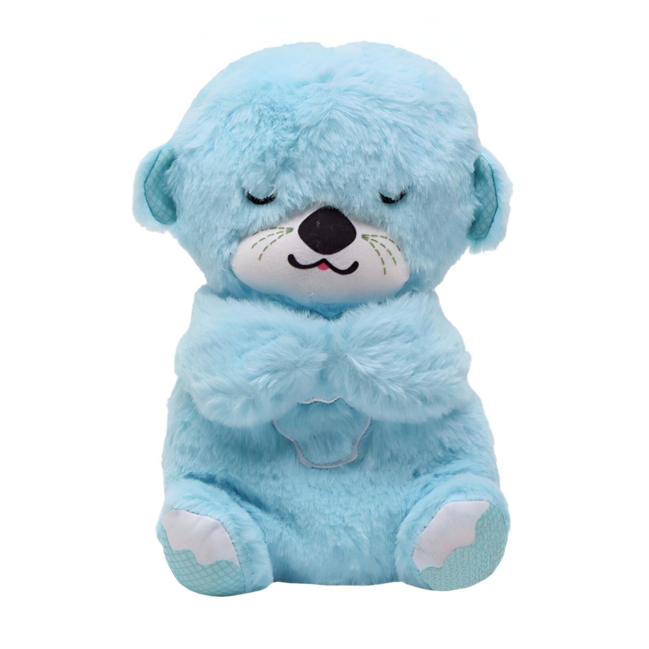 Мягкая игрушка для сна Спящая выдра с музыкой и светом Голубой (XE62-3)