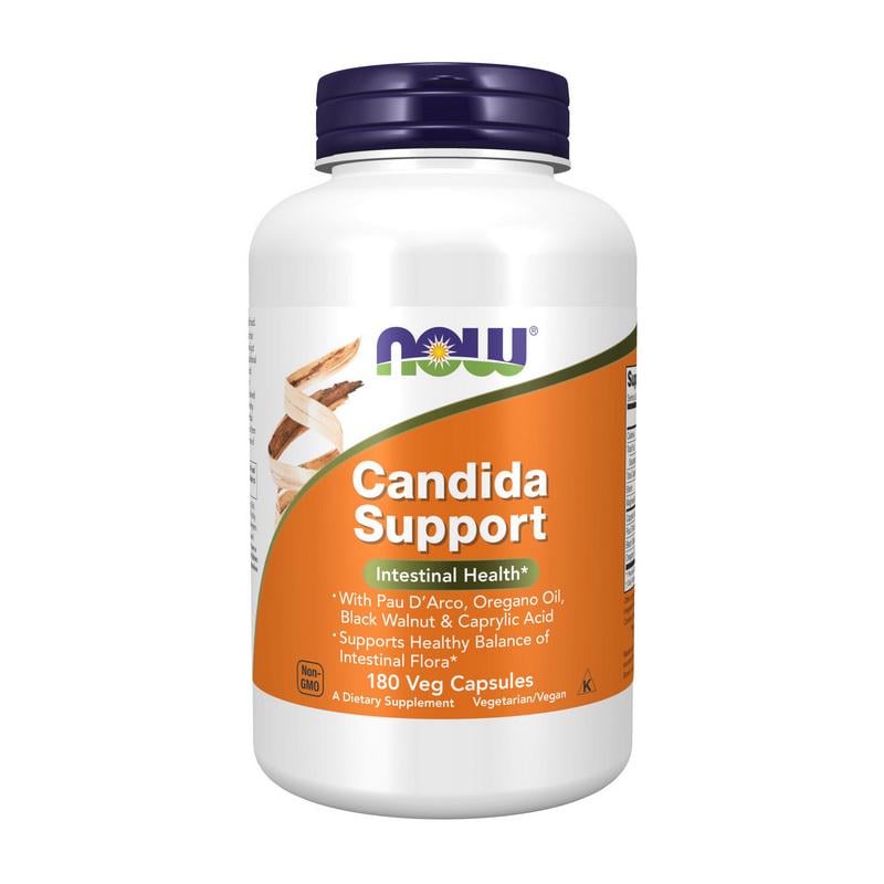 Каприловая кислота из пау д'арко и орегано NOW Candida Support 180 вер. капс.