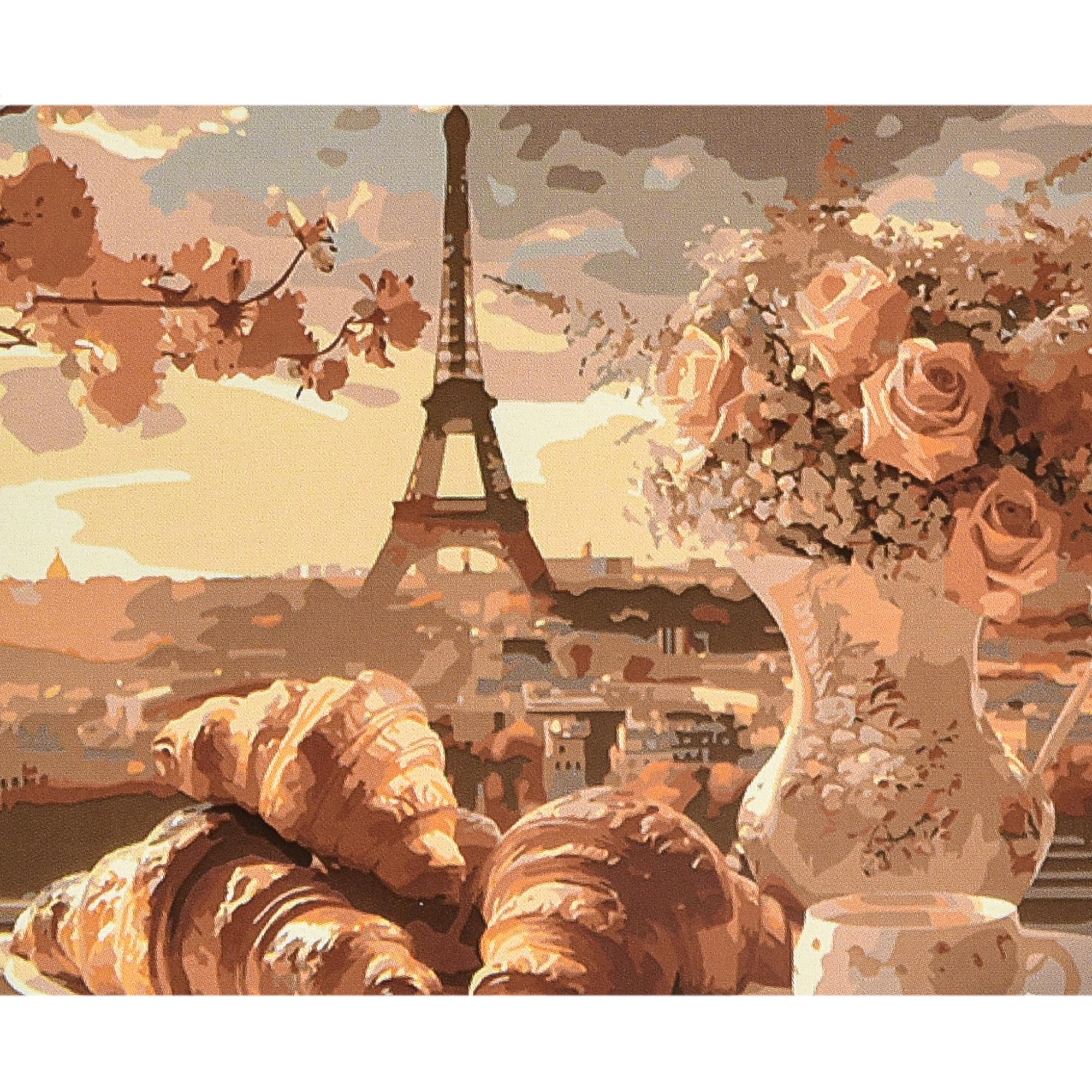 Картина по номерам Strateg Премиум Волшебное утро в Париже с лаком и уровнем 40x50 см (Str-VA-4616)