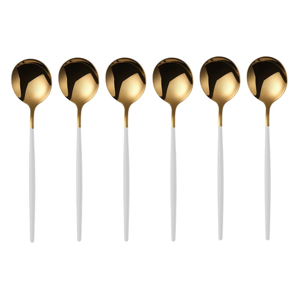 Набор столовых ложек из нержавеющей стали 6 шт. Белый (HP-20-8) - фото 1 Набор столовых ложек из нержавеющей стали 6 шт. Белый (HP-20-8) - фото 1