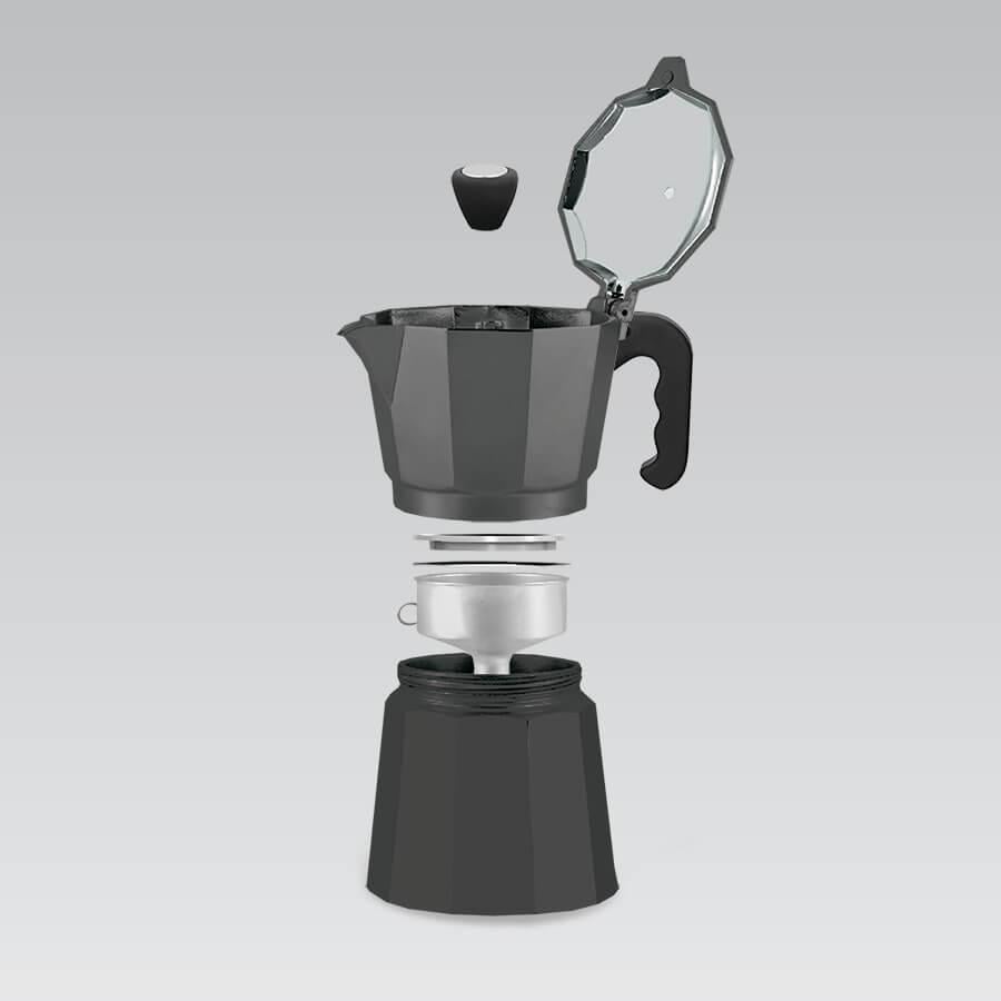 Гейзерна кавоварка Maestro Espresso Moka MR-1666-9 9 чашок Black - фото 2