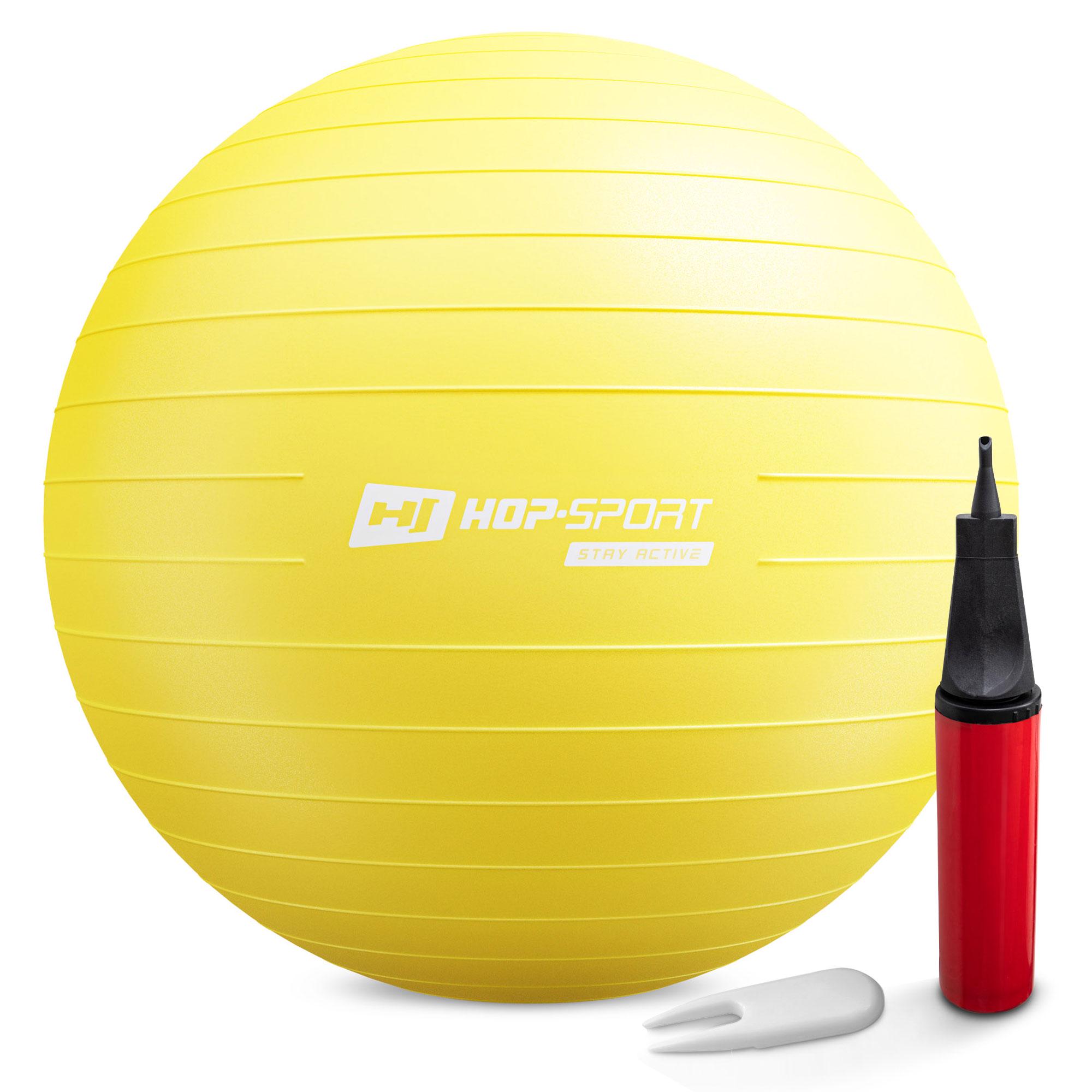 Фітбол Hop-Sport 75 см + насос Жовтий (2189)