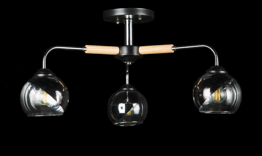 Люстра с плафонами Ray L9767B/3 CR+BLK (IR006133)