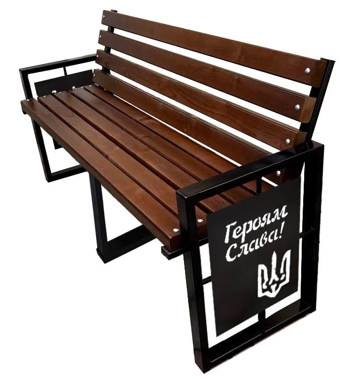 Скамейка садовая Tobi Sho в стиле Лофт с декором усиленная 200 см Орех