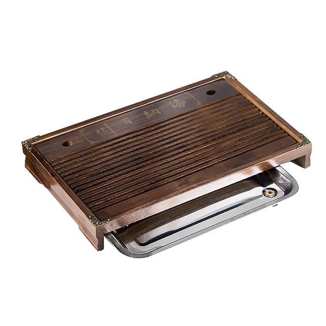 Чабань-столик для чайной церемонии прямоугольная Lesko XYY013 бамбуковый с поддоном 38х28х6 см (24366509) Чабань-столик для чайной церемонии прямоугольная Lesko XYY013 бамбуковый с поддоном 38х28х6 см (24366509)