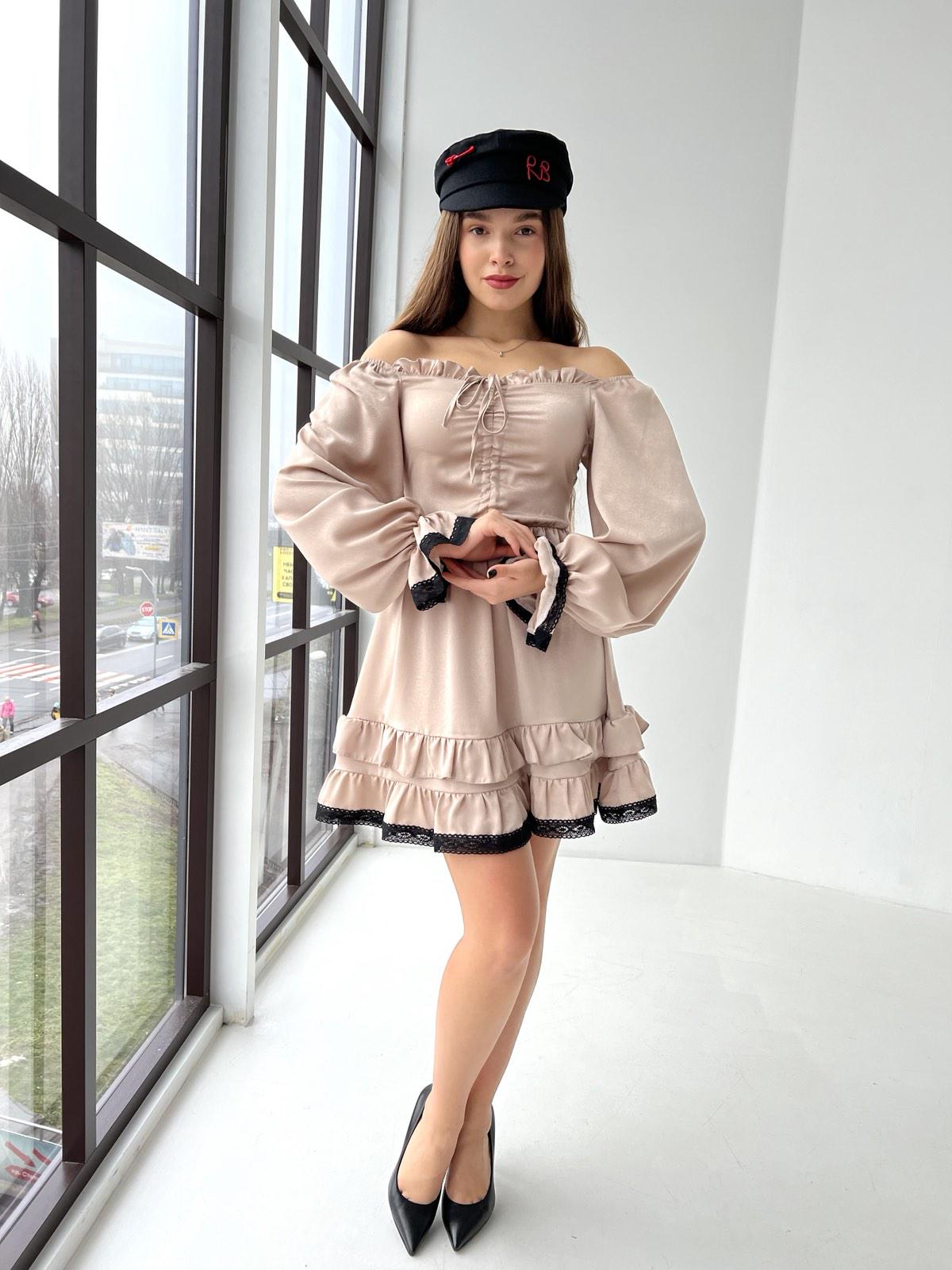 Платье для девочки 164 см Бежевый (127186)