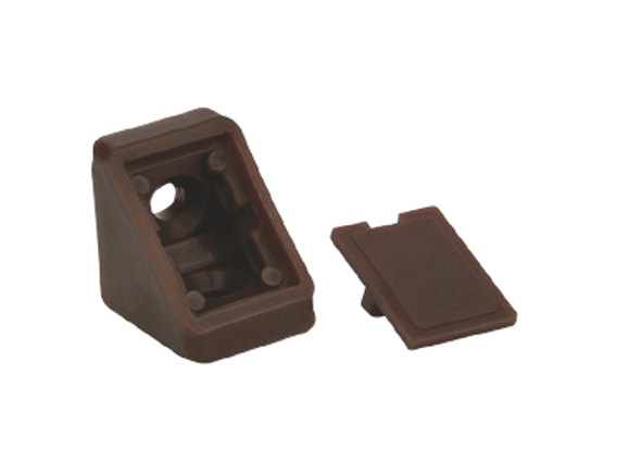 Уголок мебельный одинарный пластиковый 21х21х18 мм Коричневый