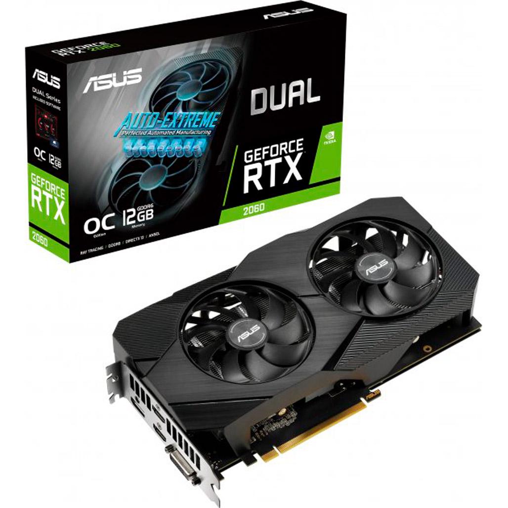 Видеокарта ASUS GeForce RTX 2060 Dual EVO OC Edition (DUAL-RTX2060-O12G-EVO)