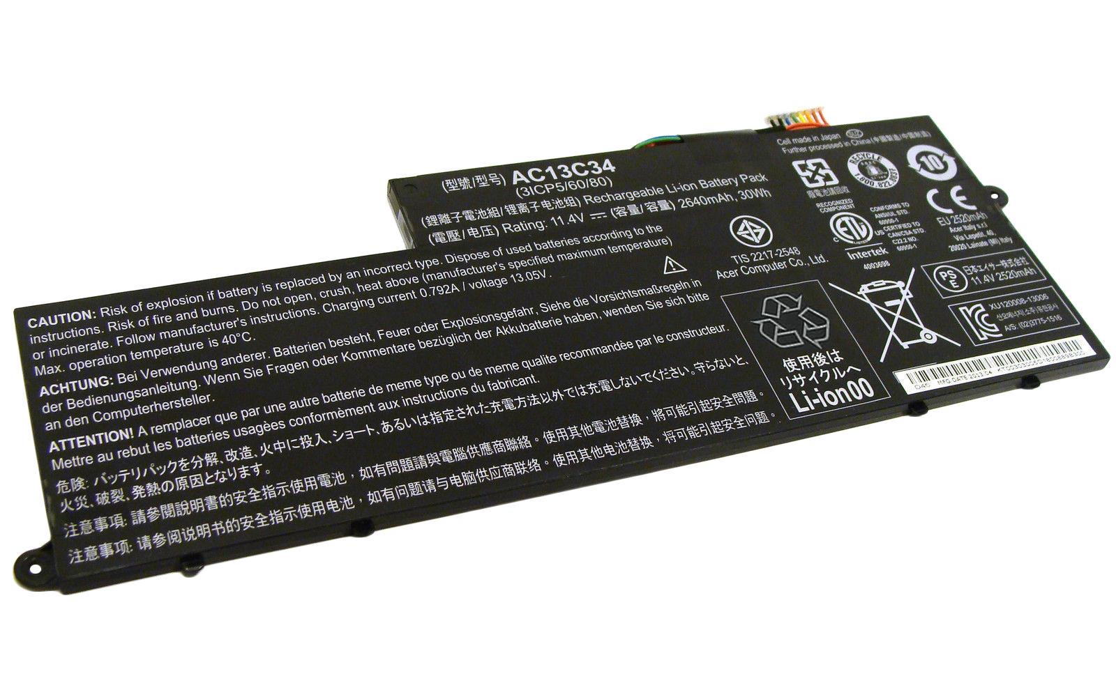 Аккумулятор для ноутбука Acer AC13C34 Aspire E3-112 11.4V Black 2640mAh Orig