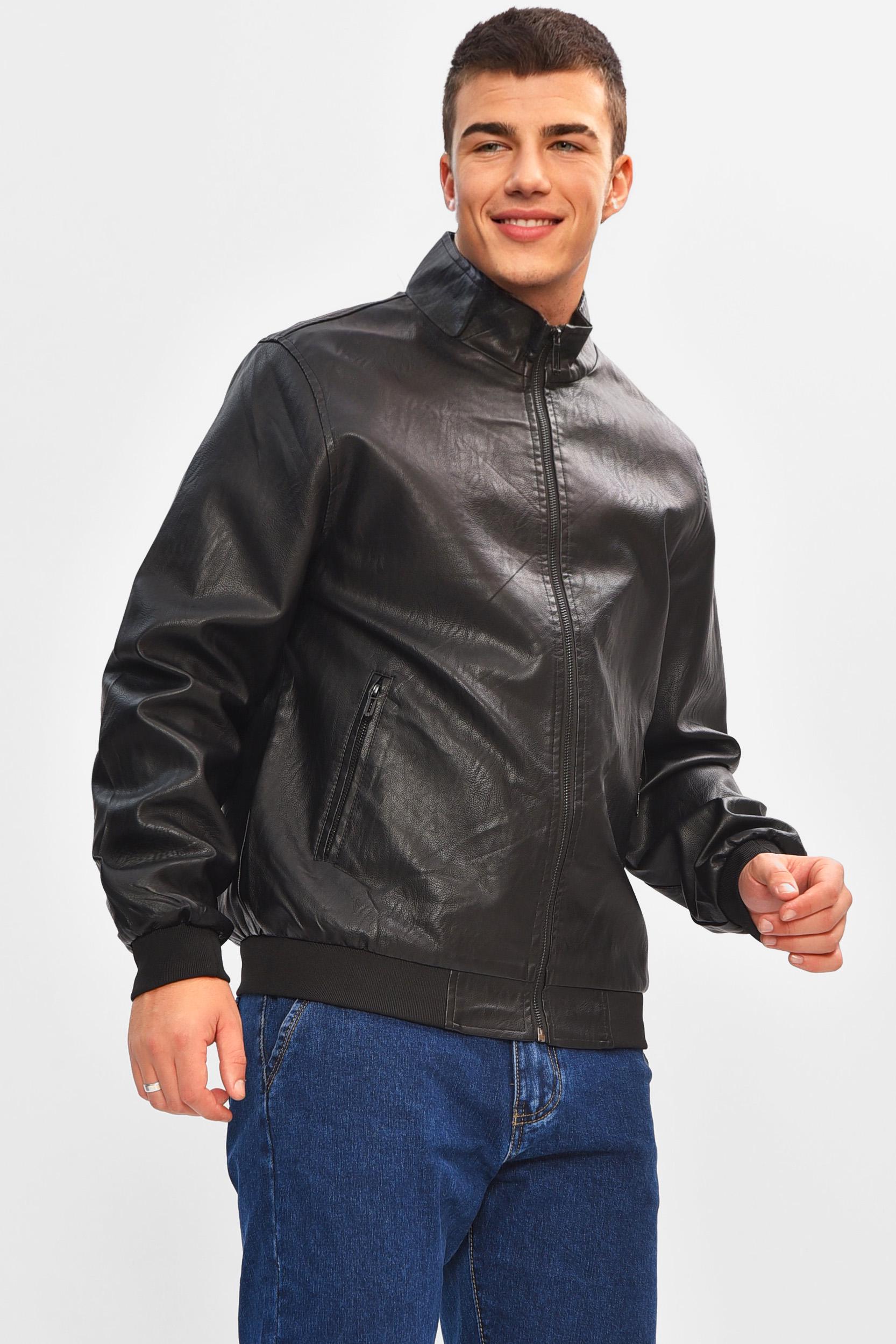 Куртка чоловіча демісезонна екошкіра 3XL Чорний (207080) - фото 2