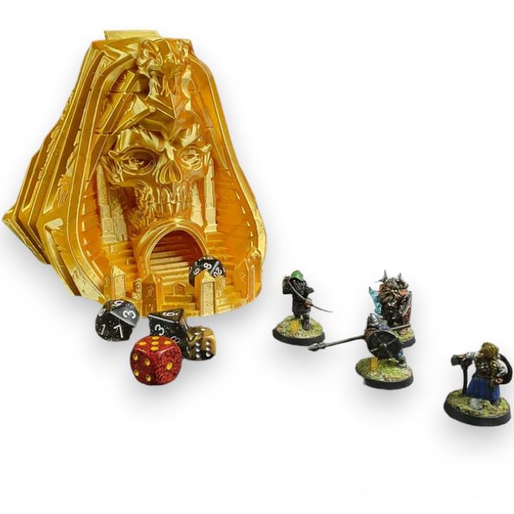 Вежа для гральних кубиків Череп Фараона Золотий (0303-2) - фото 4 Вежа для гральних кубиків Череп Фараона Золотий (0303-2) - фото 4