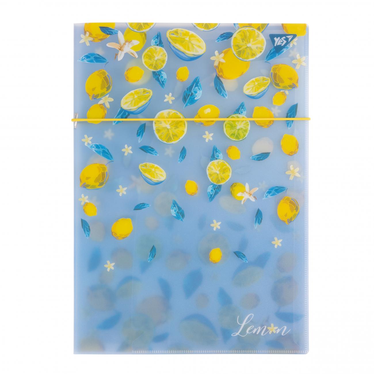Папка-угол YES Lemon А4 на резинке (491950)