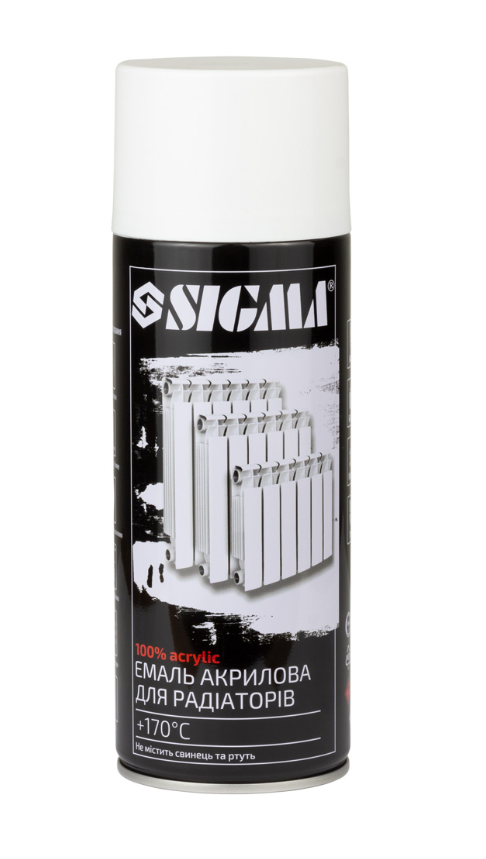 Эмаль аэрозольная акриловая термостойкая Sigma 400 мл RAL 9010 Белый глянцевый (2736411)