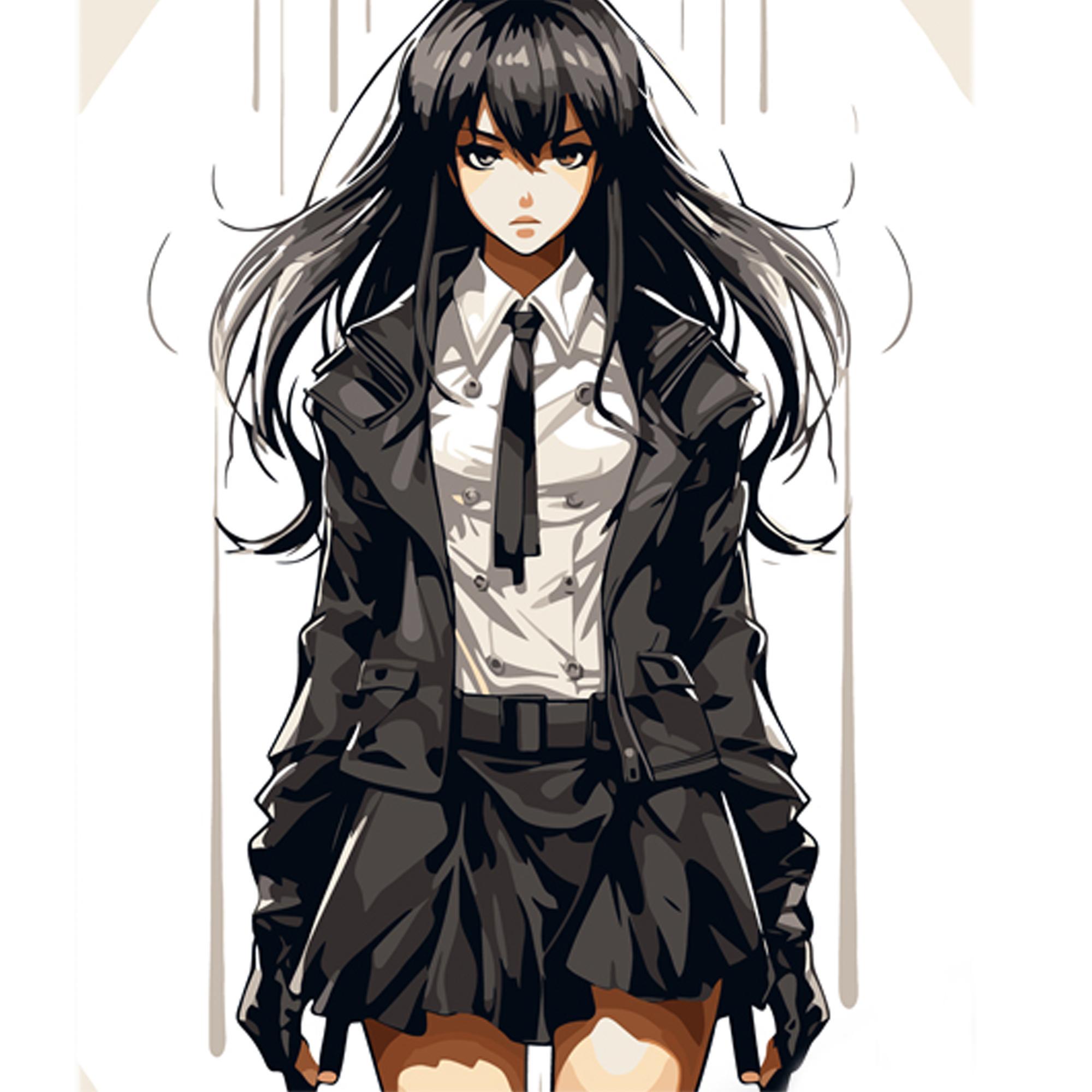 Картина по номерам Strateg Аниме девушка в черном цветном фоне 40x50 см (MZ045)