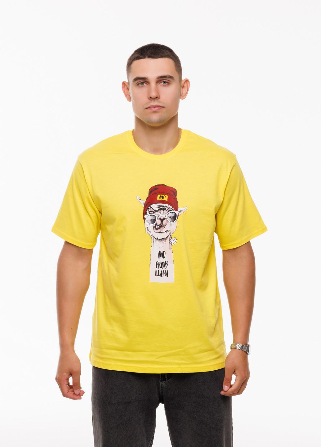 Мужская футболка No problama Наталюкс 2XL Желтый (1218043064751)