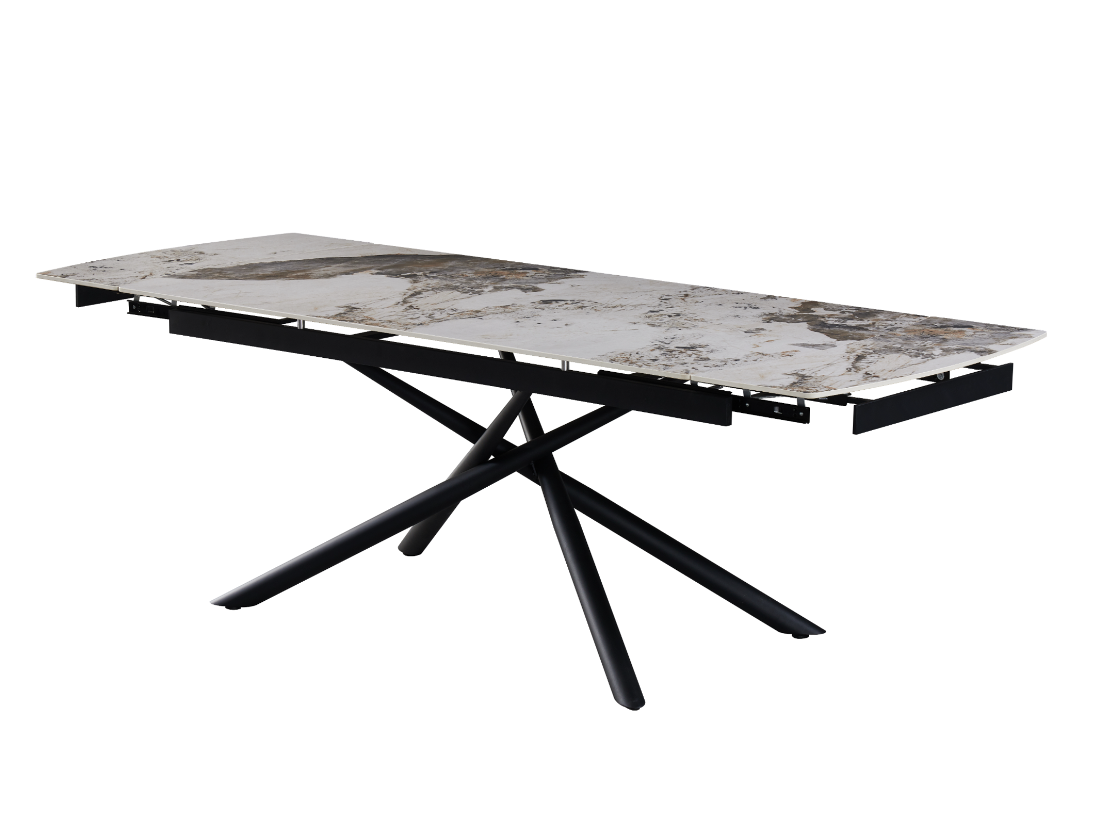 Стол обеденный раздвижной Vetro Mebel Пино 1800-2400x900x760 мм Патагония/Черный (TМL-1200) - фото 2