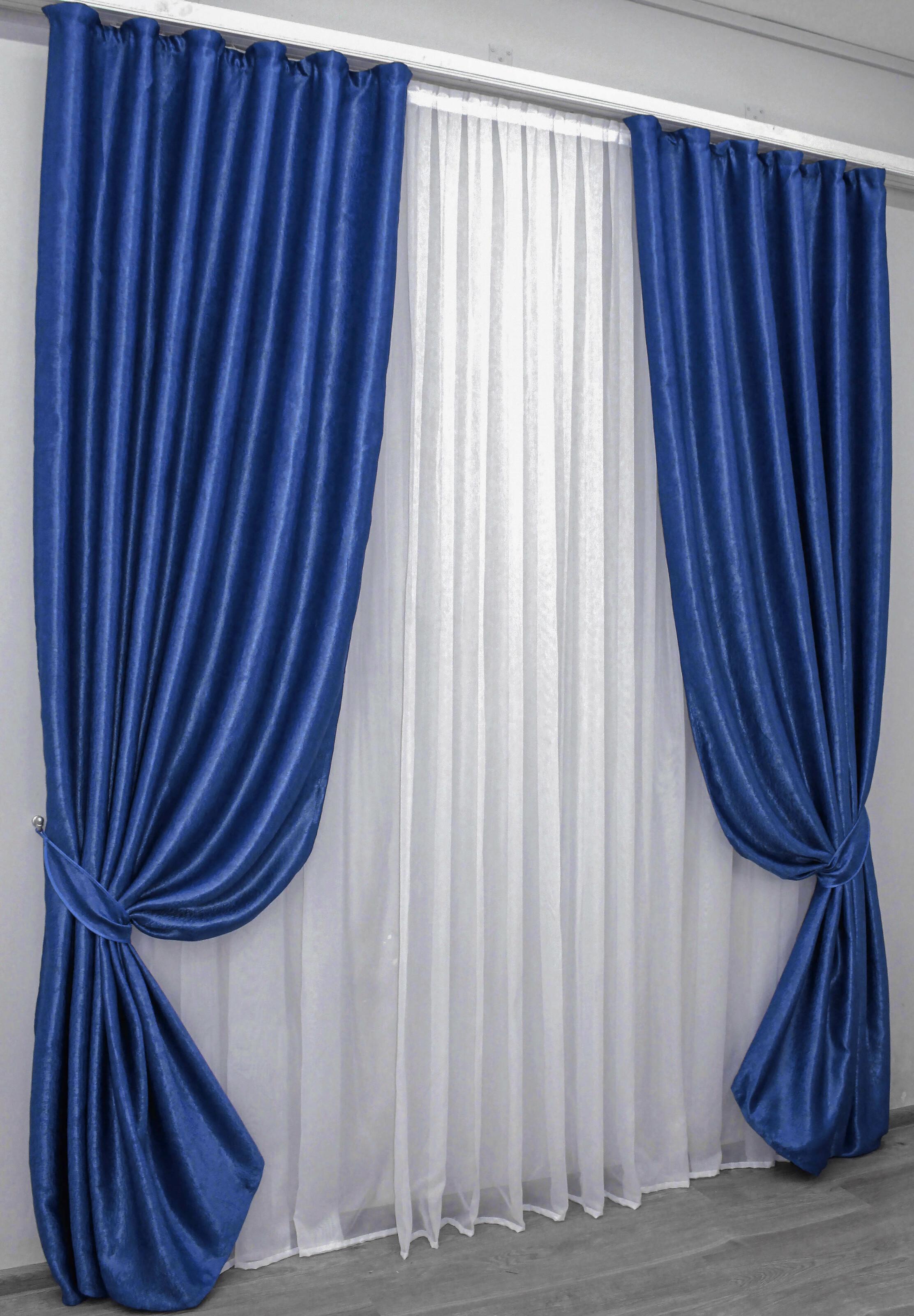 Комплект штор VR-Textil Софт № 315ш 100х270 см 2 шт. Синий (31-138)