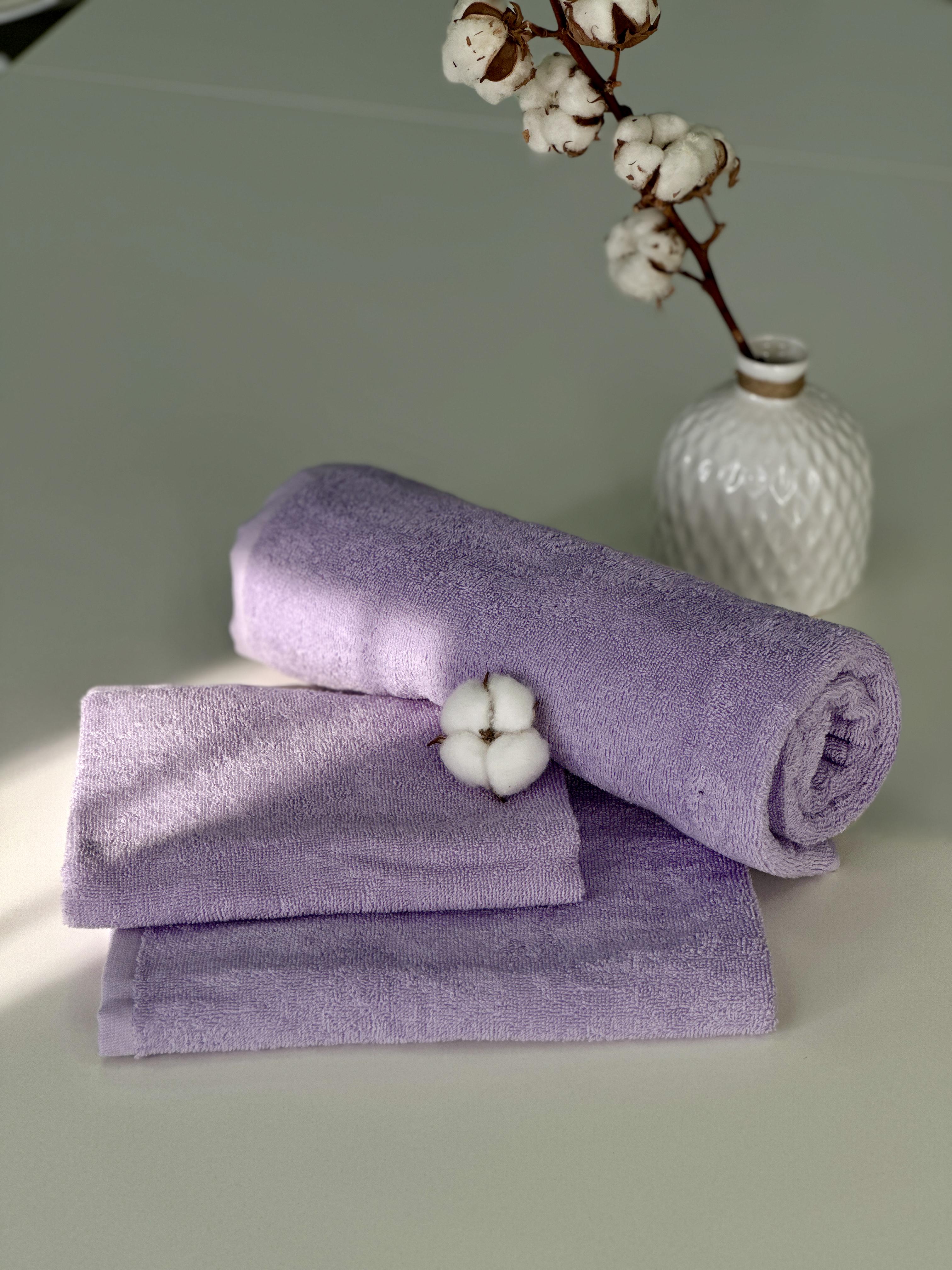 Комплект полотенец 400 г/м2 40х70/50х90/70х140 см Лиловый (14163883) - фото 1