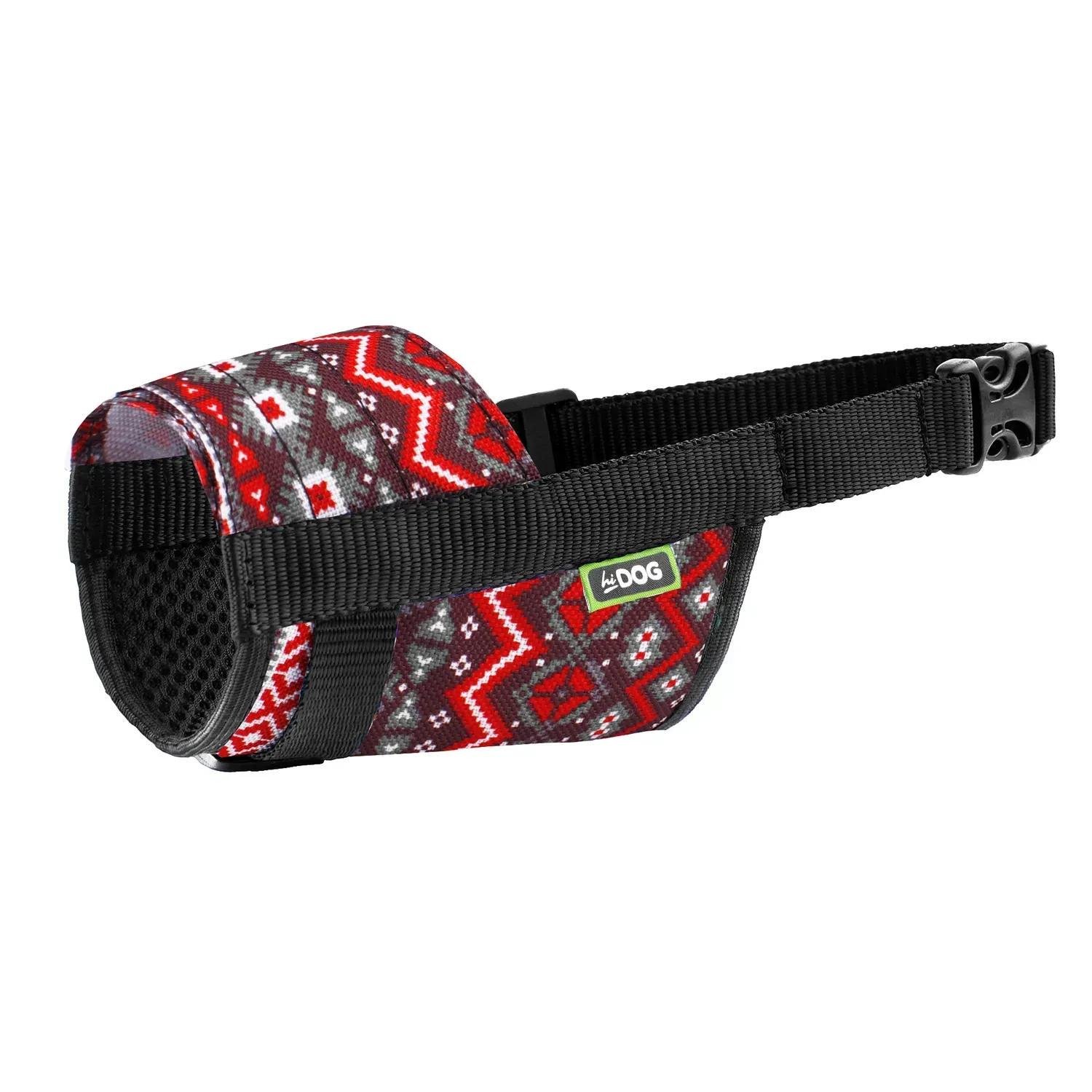 Намордник ТМ HiDog Вишиванка з нейлону регульований L 25-34 см