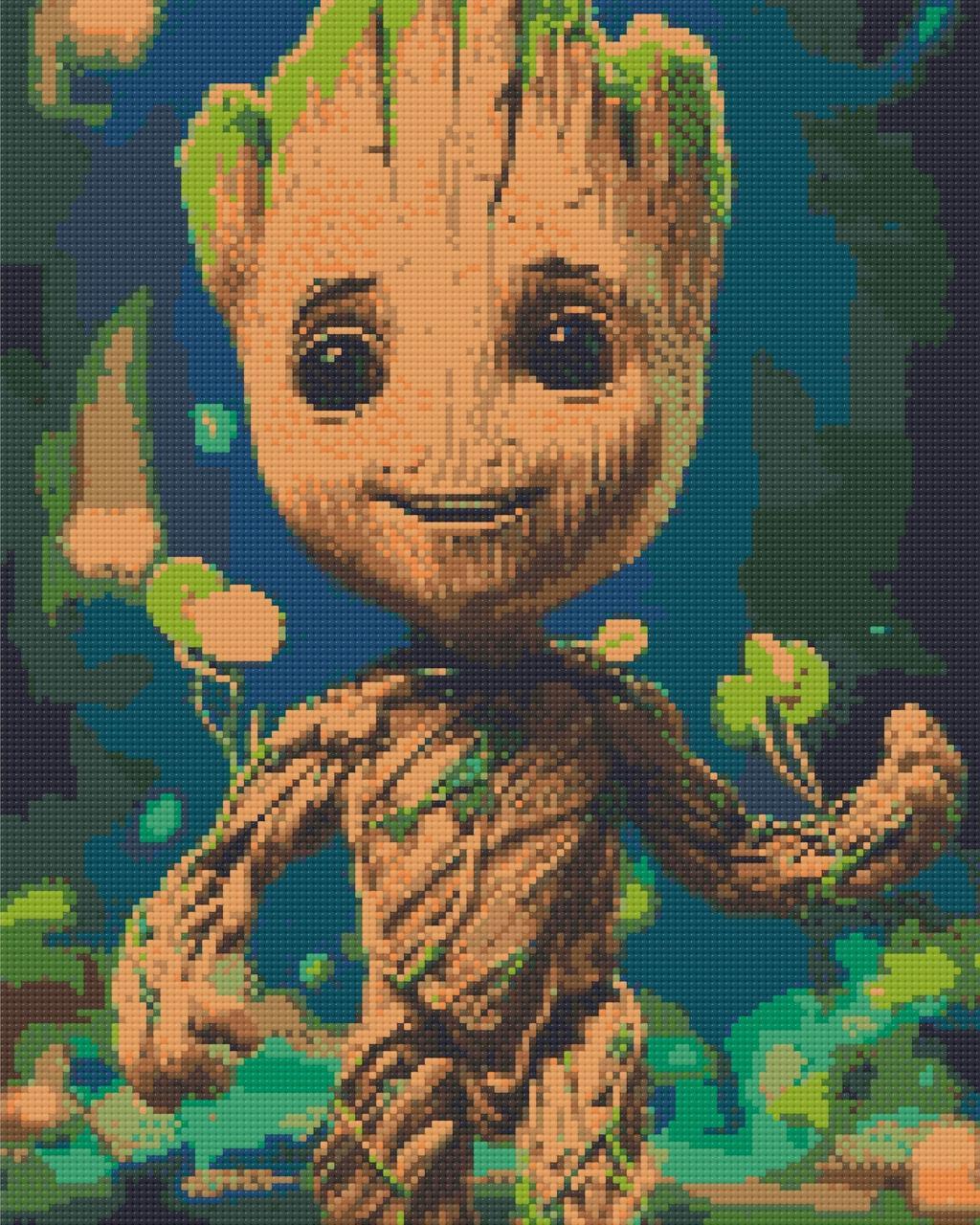 Алмазна мозаїка ORIGAMI Вартові Галактики Малюк Грут 40х50 см (OD30940)