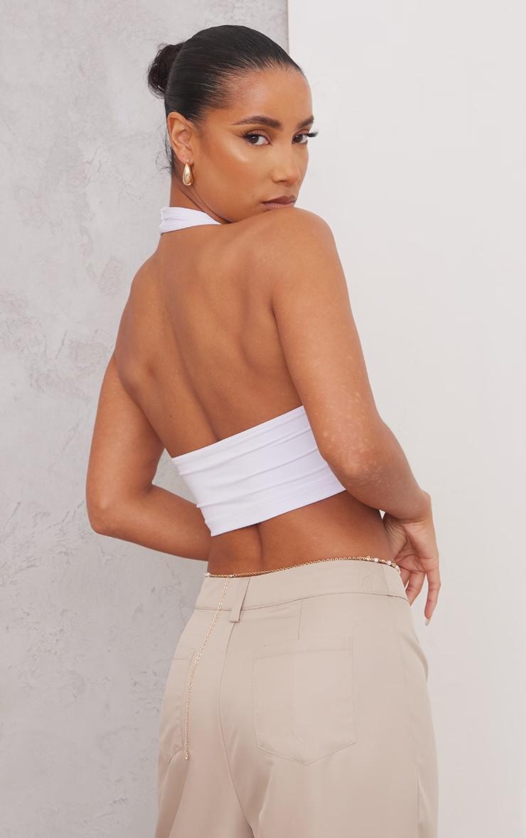 Топ женский базовый PrettyLittleThing облегающий с круглым вырезом S Белый - фото 3 Топ женский базовый PrettyLittleThing облегающий с круглым вырезом S Белый - фото 3