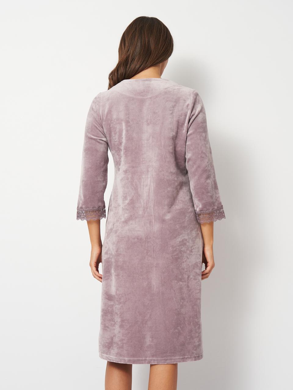 Халат женский Romeo Life велюровый 3XL Пудровый (3751-01-3XL) - фото 3 Халат женский Romeo Life велюровый 3XL Пудровый (3751-01-3XL) - фото 3