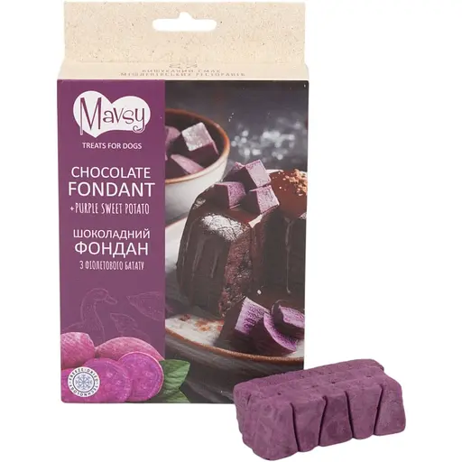 Лакомства для собак сублимированные Mavsy шоколадный фондан с фиолетовым бататом 50 г (FDMAVSY12)