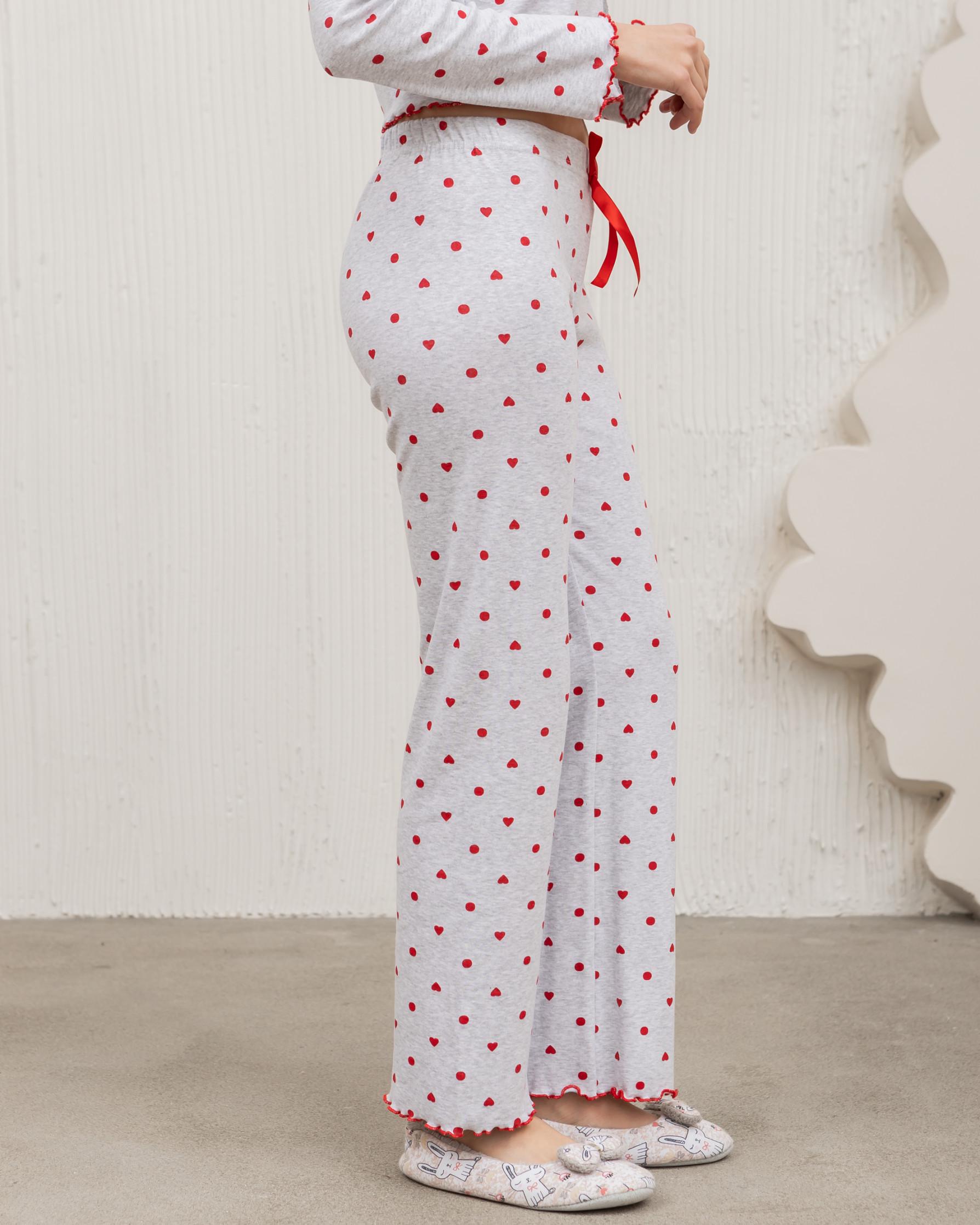 Пижама со штанами женская Nicoletta Сердечки Серый (Nic-47026) - фото 6 Пижама со штанами женская Nicoletta Сердечки Серый (Nic-47026) - фото 6