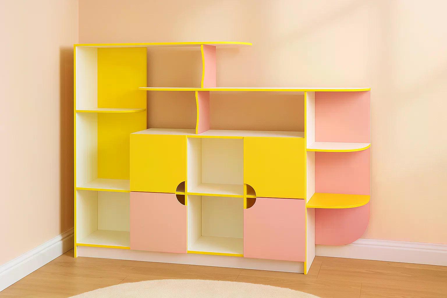 Детская стенка для игрушек Карапуз Yellow/Pink