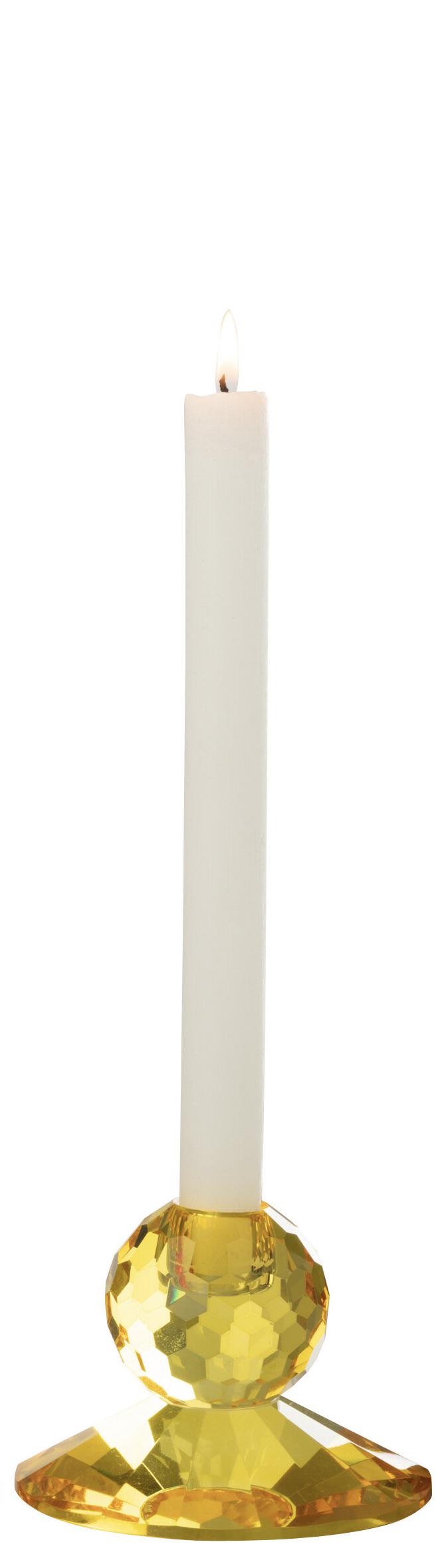 Подсвечник J-LINE стеклянный 9 см Желтый