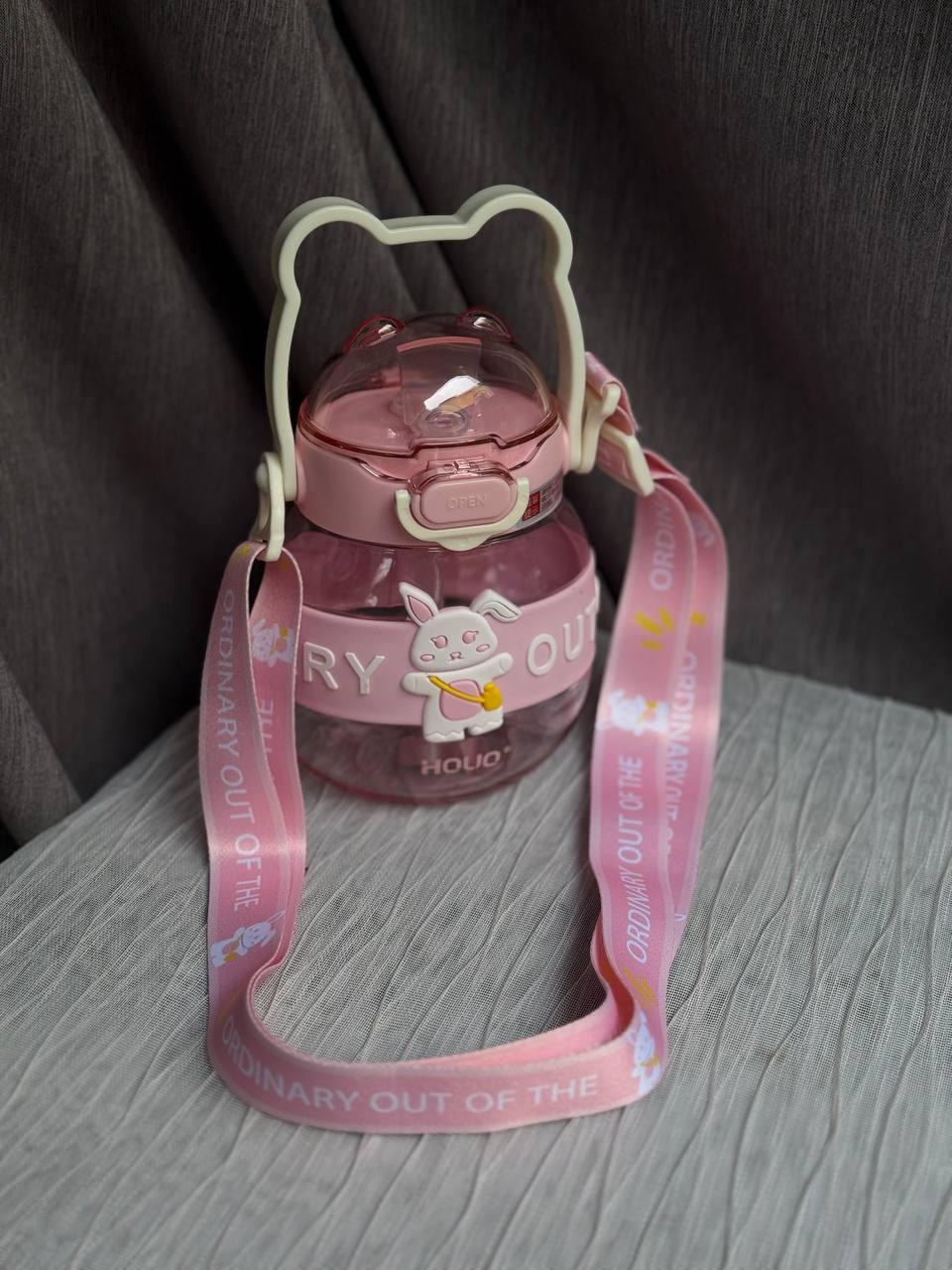 Дитяча пляшка для води YIWU HP-14-37P з трубочкою та ручкою 580 мл Рожевий - фото 5 Дитяча пляшка для води YIWU HP-14-37P з трубочкою та ручкою 580 мл Рожевий - фото 5