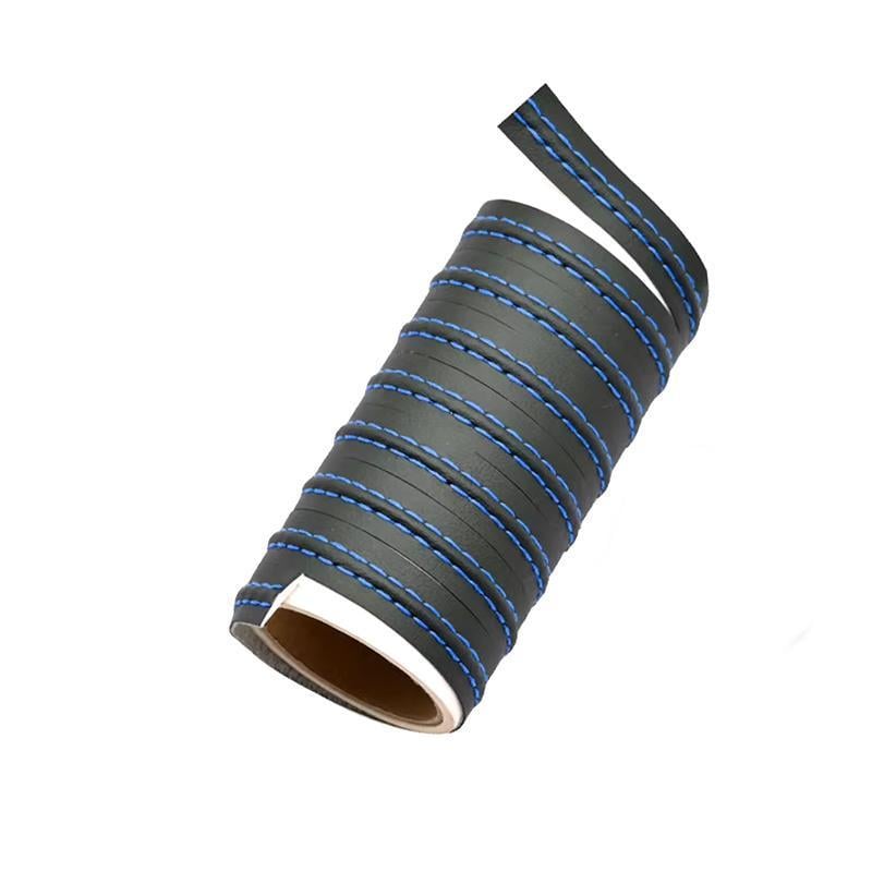 Декоративна накладка стрічка в автомобіль з імітацією шва 3 м Чорний/Синій