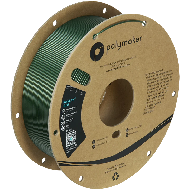 Филамент для 3D-печати Polymaker PolyLite ABS 1,75 мм 1 кг Metallic Green
