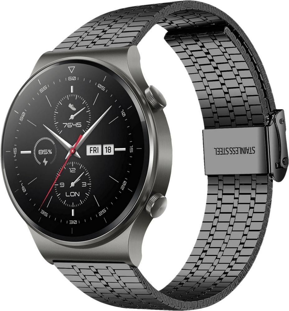 Браслет металлический Counic для Huawei Watch GT 2 Pro Black (34115-2B)