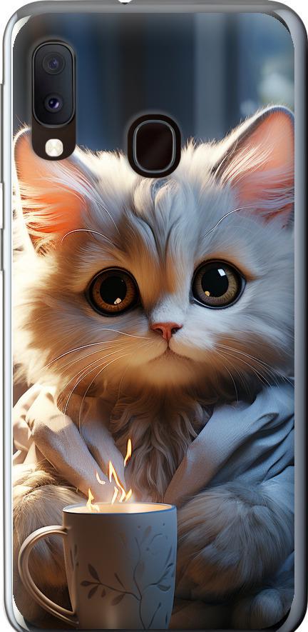 Чехол на Samsung Galaxy A20e A202F White cat (5646u-1709-42517)