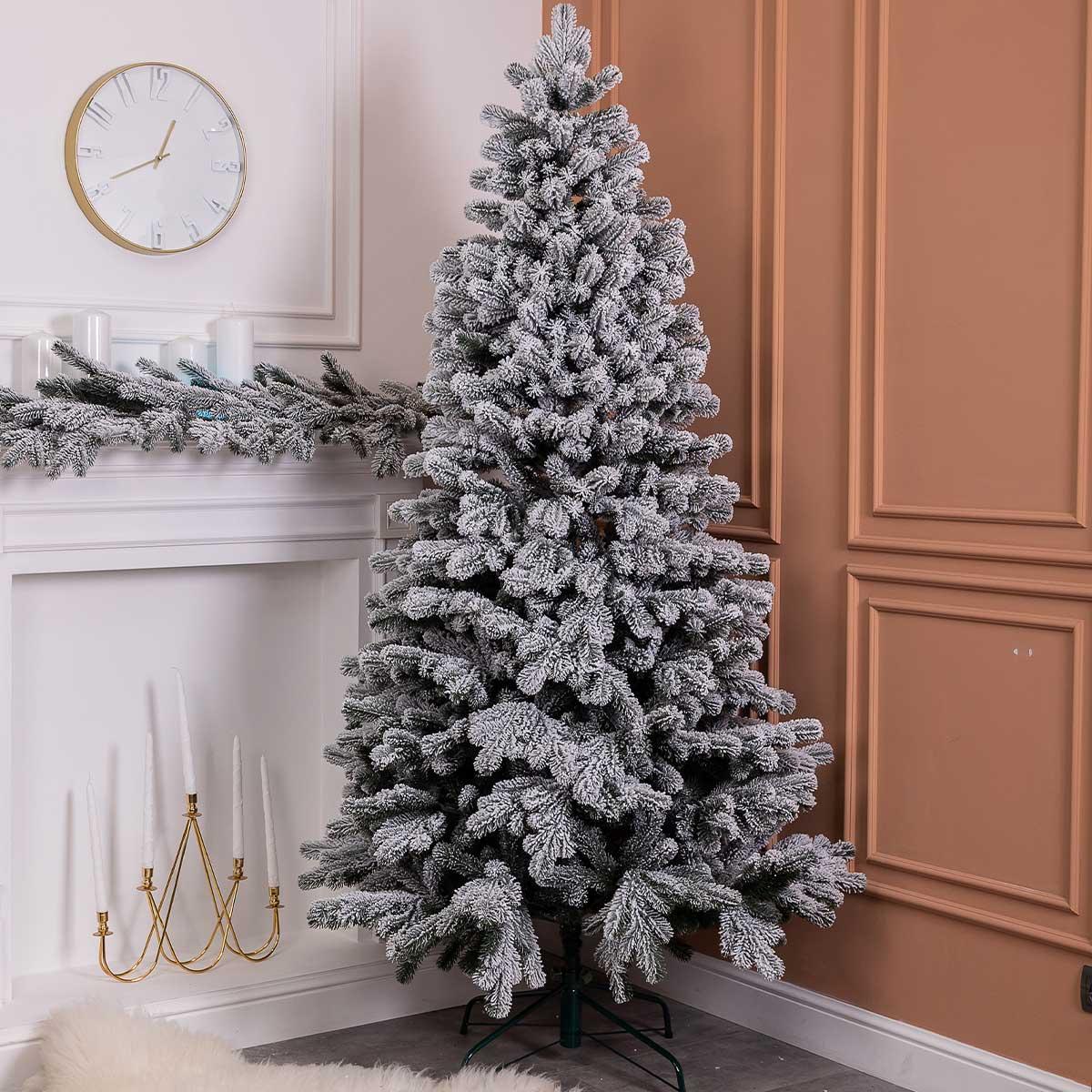 Искусственная елка литая Говерла Премиум TD-GOVSN21 заснеженная 2,1м (29912676)