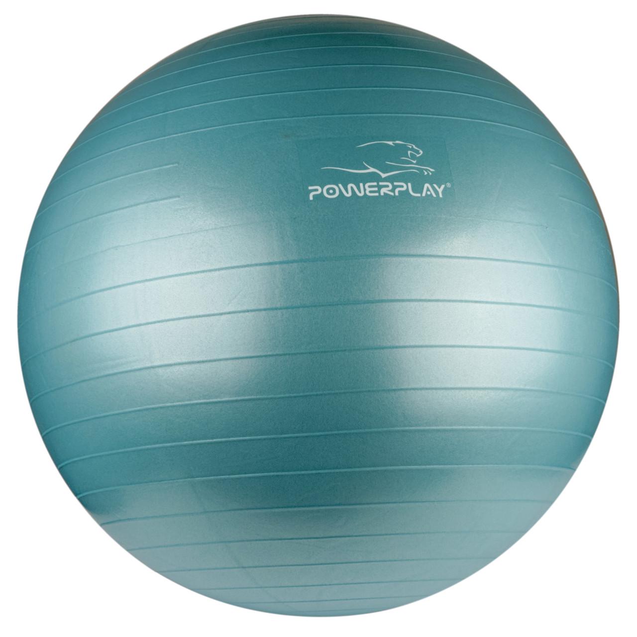 Мяч для фитнеса PowerPlay 4001 Gymball с помпой Ø 75 см Зеленый (15313050) - фото 2