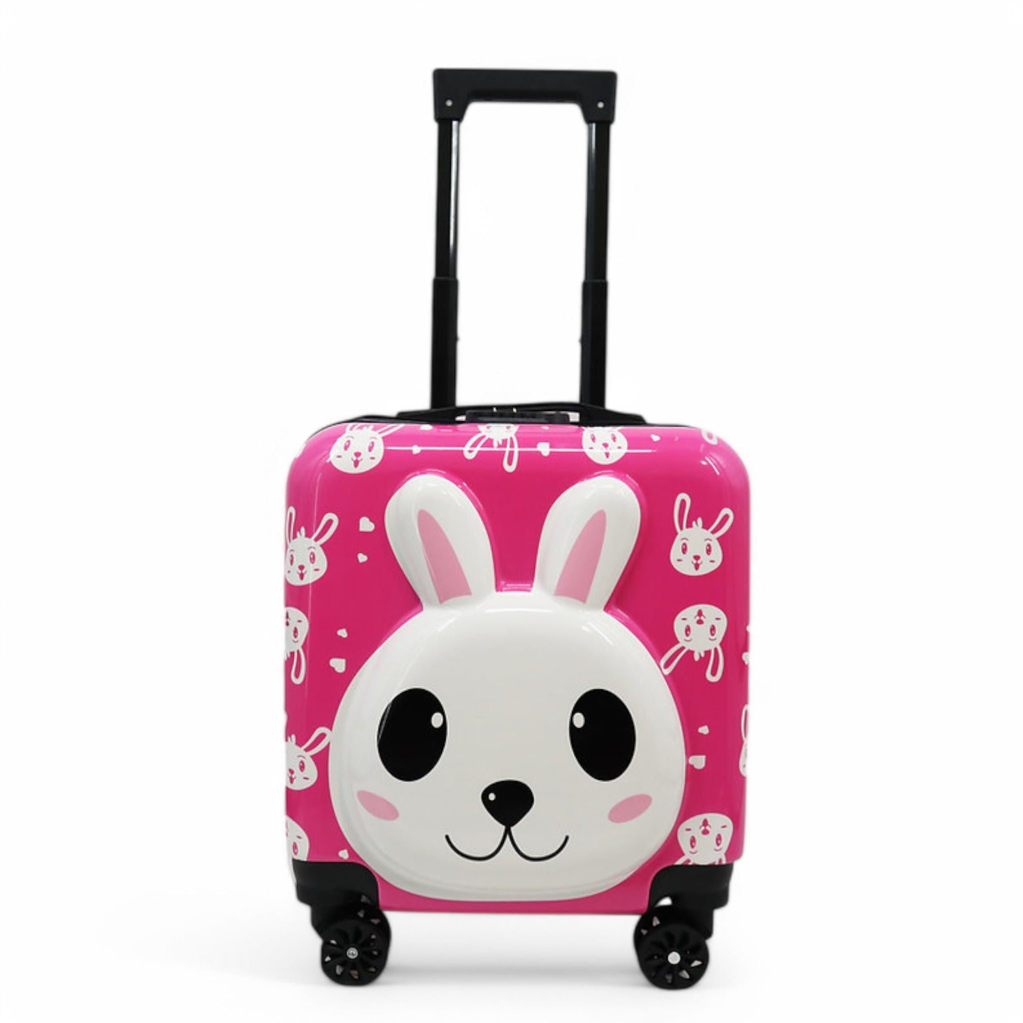 Чемодан детский H&H Little Bunny Raspberry ABS-пластик на 4 колесиках с кодовым замком 35 л (S_D-8)