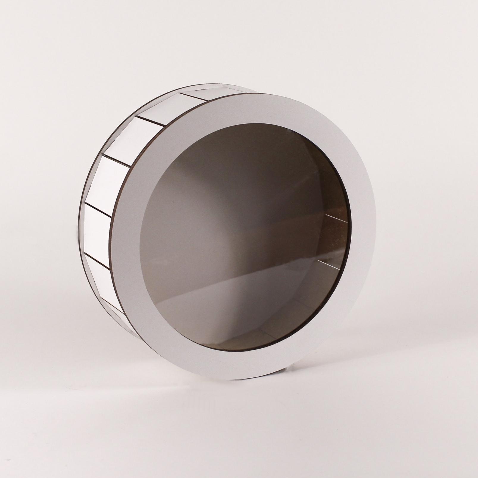 Коробка подарункова кругла з прозорою кришкою маленька Білий (4320)
