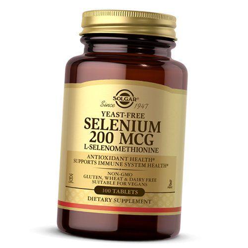 Минералы Solgar Yeast-Free Selenium бесдрожжевой 200 мкг 100 табл. (36313130)